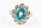Ring White Gold 18kt Blue Zircon from Cambodia 3.3k and Diamonds 13