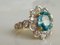 Ring White Gold 18kt Blue Zircon from Cambodia 3.3k and Diamonds, Image 15