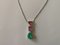 Pendant and Chain in Gold 18k and Platinum with Colombian Emerald Unheated, Pink Sapphire & Orange Diamonds 1
