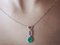 Pendant and Chain in Gold 18k and Platinum with Colombian Emerald Unheated, Pink Sapphire & Orange Diamonds 4