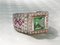18k White Gold Ring Adorned with 1.3k Green Princess-Cut Tourmaline with Pink Sapphires & Diamonds, Image 4