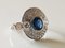 Ring in White Gold 750 Unheated Sapphire and Diamonds 2