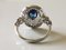 Ring in White Gold 750 Unheated Sapphire and Diamonds 3