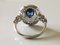 Ring in White Gold 750 Unheated Sapphire and Diamonds, Image 3