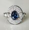 Ring in White Gold 750 Unheated Sapphire and Diamonds 5