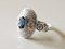 Ring in White Gold 750 Unheated Sapphire and Diamonds 8