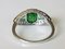 Jonc Ring 750 Gold in Art Deco Style Adorned Center with 2.29k Tsavorite Green Garnet & Diamonds, Image 2