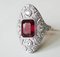 Bague en Or Blanc 18k Orné de Diamants Rhodolite 5.7 Karat de Style Art Deco 4