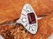 Bague en Or Blanc 18k Orné de Diamants Rhodolite 5.7 Karat de Style Art Deco 2