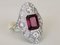 Ring in 18k White Gold Adorned with Art Deco Style 5.7 Karat Rhodolite Diamonds, Image 3