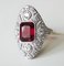 Ring in 18k White Gold Adorned with Art Deco Style 5.7 Karat Rhodolite Diamonds 5