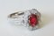 Ring in White Gold, Red Spinel & Diamonds 11