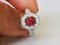 Ring in White Gold, Red Spinel & Diamonds 5