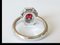 Ring in White Gold, Red Spinel & Diamonds 2