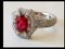 Ring in White Gold, Red Spinel & Diamonds 7