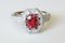 Bague en Or Blanc, Spinelle Rouge et Diamants 1