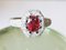 Ring in White Gold, Red Spinel & Diamonds 9