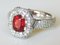 Ring in White Gold, Red Spinel & Diamonds 3