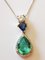 Chain and Pendant Gold and Platinum, Columbian Emerald Diamond & Sapphire, Image 1