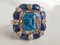 18K White Gold Ring with Blue Topaz, 3.7 K Sapphires & Diamonds 5