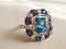 18K White Gold Ring with Blue Topaz, 3.7 K Sapphires & Diamonds 10