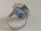 18K White Gold Ring with Blue Topaz, 3.7 K Sapphires & Diamonds 6