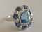 18K White Gold Ring with Blue Topaz, 3.7 K Sapphires & Diamonds 13