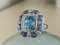 18K White Gold Ring with Blue Topaz, 3.7 K Sapphires & Diamonds 11