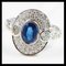 Ring in White Gold 18 Karats Sapphire & Diamonds 10