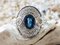 Ring in White Gold 18 Karats Sapphire & Diamonds 12