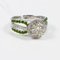 Ring in White Gold Adorned with Moissanite Green Garnets Diamonds 7