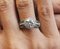 Ring in White Gold Adorned with Moissanite Green Garnets Diamonds 9