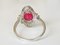 Ring in White Gold and 18k Yellow Art Deco Style Ruby ​​and Diamonds 7