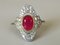 Bague en Or Blanc et Rubis et 18k Jaune de Style Art Deco 5