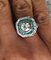 Art Deco Style Ring 18k White Gold Moissanite 1.8 K Emerald and Diamond Ring, Image 9