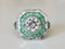 Art Deco Style Ring 18k White Gold Moissanite 1.8 K Emerald and Diamond Ring 5