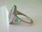 Art Deco Style Ring 18k White Gold Moissanite 1.8 K Emerald and Diamond Ring 7