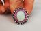 Ring in 18k Gold Art Deco Opal 3.3 Karat Rubies and Diamonds 14