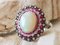 Ring in 18k Gold Art Deco Opal 3.3 Karat Rubies and Diamonds 10