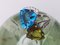 Ring White Gold 18k Blue Topaz 14 K and Peridot 9 K Diamonds 9