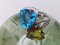 Ring White Gold 18k Blue Topaz 14 K and Peridot 9 K Diamonds, Image 9