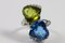 Ring White Gold 18k Blue Topaz 14 K and Peridot 9 K Diamonds 8