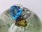 Ring Weißgold 18 Karat Blautopas 14 Karat und Peridot 9 Karat Rauten 2