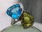 Anello in oro bianco 18 carati con topazio blu 14 carati e diamanti Peridot 9 K, Immagine 1