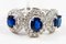 Ring in 750 White Gold 18 Karats with Sapphires and Diamonds 4