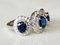 Ring in 750 White Gold 18 Karats with Sapphires and Diamonds 1