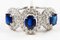 Ring in 750 White Gold 18 Karats with Sapphires and Diamonds 2