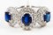 Ring in 750 White Gold 18 Karats with Sapphires and Diamonds, Image 2