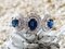 Ring in 750 White Gold 18 Karats with Sapphires and Diamonds 8