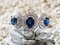 Ring in 750 White Gold 18 Karats with Sapphires and Diamonds, Image 8